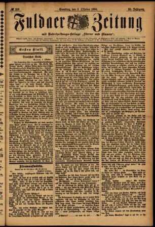 Erste Ausgabe vom Samstag, den 03. Oktober 1896.