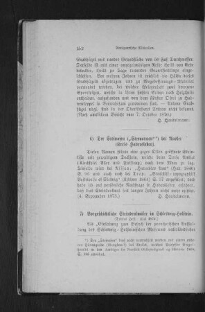 7) Vorgeschichtliche Steindenkmäler in Schleswig-Holstein.