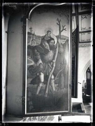 Kirche; Altarflügel aussen, Heiliger Christophorus