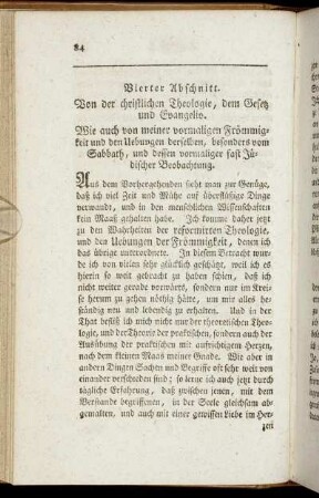 Vierter Abschnitt. Von der christlichen Theologie, dem Gesetz und Evangelio.