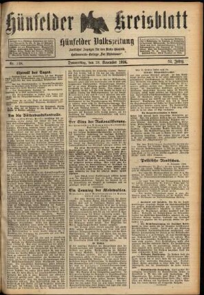 Ausgabe vom Donnerstag, den 18. November 1926.