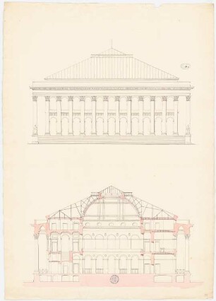 Galerie Colbert, Paris (Billand): Aufriss, Querschnitt