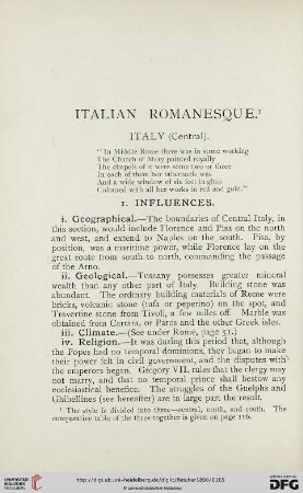 Italian Romanesque. Italy (Central)