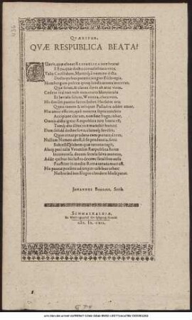 Quaeritur, Quae Republica Beata? ...