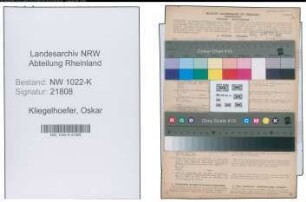 Entnazifizierung Oskar Kliegelhoefer , geb. 07.07.1911 (Kaufmaennischer Angestellter)