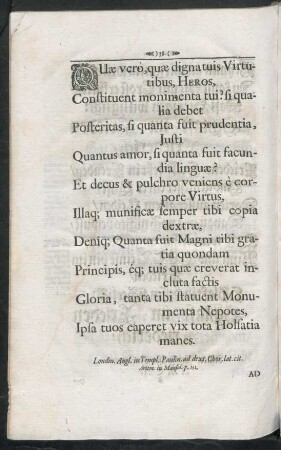 Quae vero, quae dignatius Virtutibus, Heros, ...