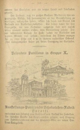 Besondere Pavillons in Gruppe X. Ausstellungs-Pavillon der Schokoladen-Fabrik Sarotti