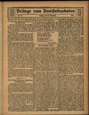 Zweite Ausgabe vom Sonntag, den 26. Dezember 1926.