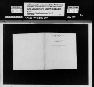 Rechnung des Amts Tannenburg