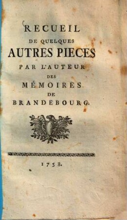 Recueil de quelques autres pièces