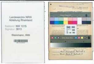 Entnazifizierung Willi Weinmann , geb. 28.07.1908 (Stadtsekretaer)