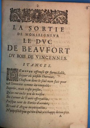 La sortie de Monseigneur le duc de Beaufort du bois de Vincennes