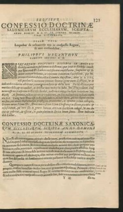 Sequitur Confessio Doctrinae Saxonicarum Ecclesiarum ...