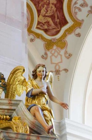 Frankreich. Alsace. Bas Rhin. Ebersmunster. Abteikirche Saint Maurice. Barock. Innen
