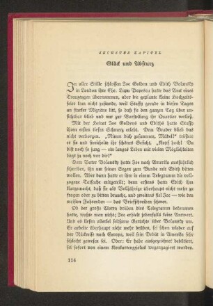 Sechstes Kapitel Glück und Absturz