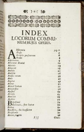 Index Locorum Communium Hujus Operis.