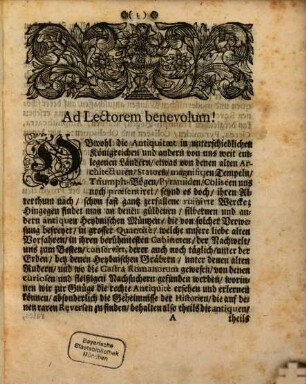Historisch-Chronologisches Müntz-Cabinet : In sich haltend 633. Stücke, theils Griechische, theils Römische, Und diese von Julio Cæsare, biß auf Carolinum VI. inclusivè, in einer Serie, colligiret, und nach denen authentischen Originalien, in metallenen Gold-Blätgen decopiret