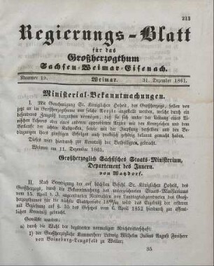 Nr. 19 : 31. Dezember 1861