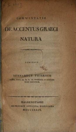 Commentatio de accentus Graeci natura