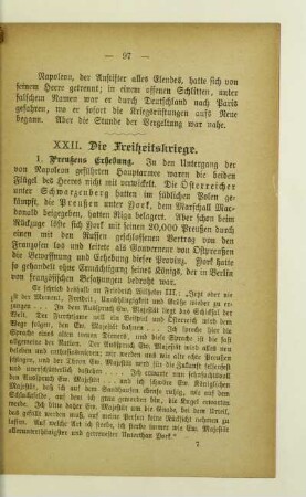 XXII. Die Freiheitskriege
