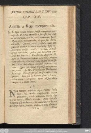 Cap. XIV. De Amissis a Rege recuperandis.