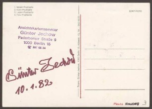 Werbepostkarte Ansichtskarten-Ausstellung "Sammlung Günter Jechow", Blücherplatz