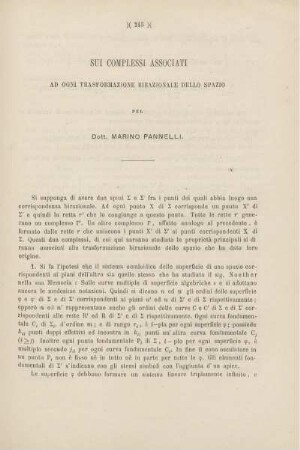 Sui complessi associati ad ogni trasformazione birazionale dello spazio.