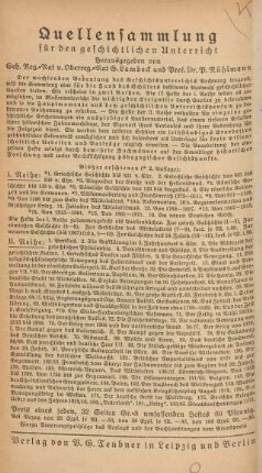 Quellensammlung für den geschichtlichen Unterricht