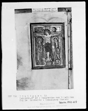 Psalterium mit Kalender — Kreuzigung, Folio 2verso