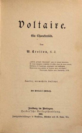 Voltaire : ein Charakterbild