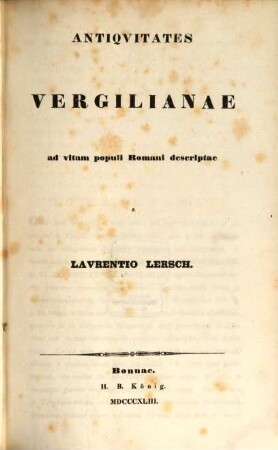 Antiquitates Vergilianae : Ad vitam populi Romani descriptae
