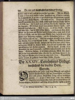 Die XXXIV. Catechismus-Predigt, vorstellend die vierdte Bitte