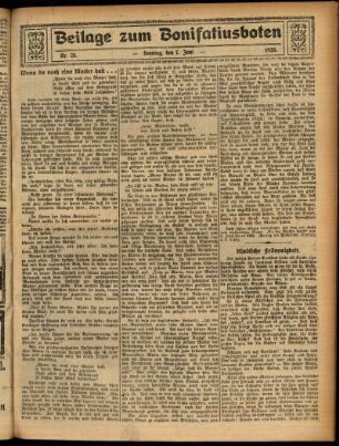 Zweite Ausgabe vom Sonntag, den 07. Juni 1925.