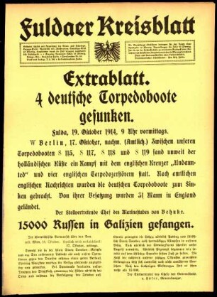 Ausgabe vom Montag, den 19. Oktober 1914.