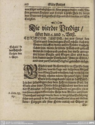 Die vierdte Predigt, über den 6. und 7. Verß