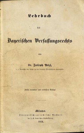 Lehrbuch des bayerischen Verfassungsrechts