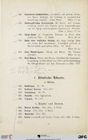 C. Römische Münzen (Nr. 356-379)