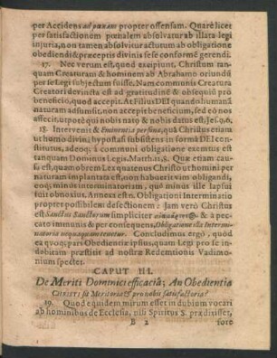 Caput III. De Meriti Dominici efficacia