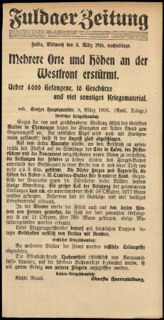 Ausgabe vom Mittwoch, den 08. März 1916.