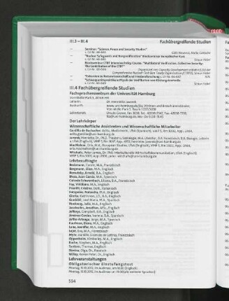 III.4 Fachübergreifende Studien