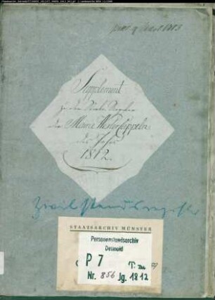 Zivilstandsregister der Munizipalität Cappeln (T September 1812- Dezember 1812). (Gemeinde: Westerkappeln, Kreis Tecklenburg)