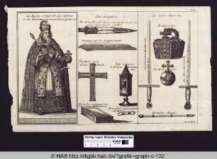 Kaiser Sigismund im Ornat, Heiligtümer und Reichskleinodien