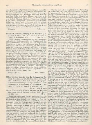 255-257 [Rezension] Pfister, Oskar, Die psychoanalytische Methode