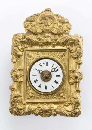 Jockeleuhr mit Metallschild, Schwarzwald, um 1860