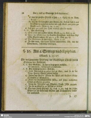 §. 16. Am 4. Sontage nach Epiphan. Matth. 8. 23 - 27.