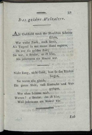 Das goldne Weltalter.