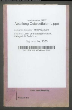Erblasser: Kemper gt. Forell, Franz Joseph: