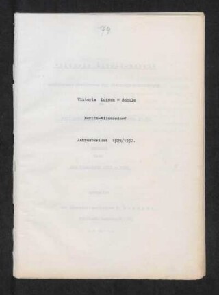 1930: Jahresbericht ... - 1929/30