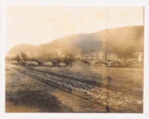 Umbau der Werra-Brücke bei Hedemünden Schinkelwettbewerb 1943: Wettbewerbsunterlagen: Ansicht der Werra-Brücke von NW