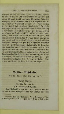 Dritter Abschnitt. Australien oder Ozeanien